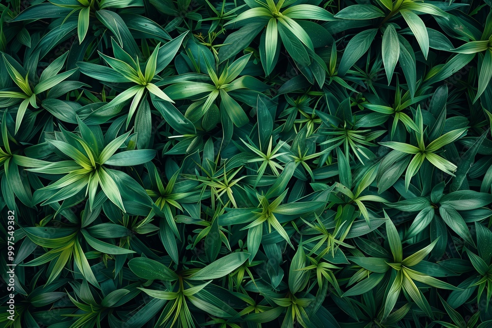 Fototapeta premium Green leaves and grass background.
