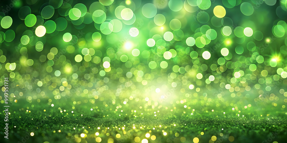 Fototapeta premium Abstract green bokeh background with sparkling lights, green, bokeh, abstract, shiny, glitter, glowing, vibrant