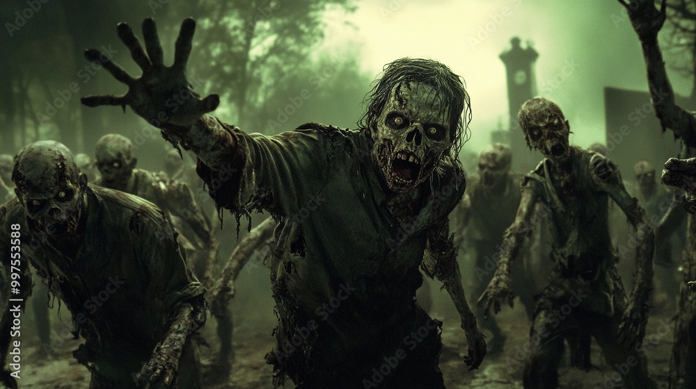 Halloween Zombie Scene. Halloween Zombie Scene.
