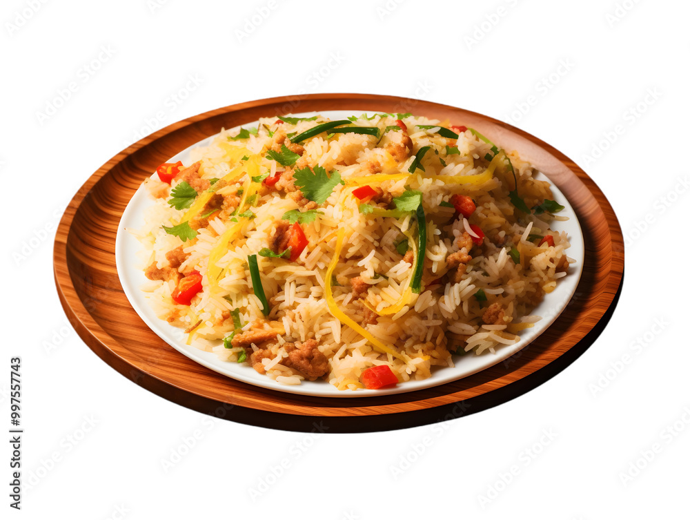 a dish of Fried Rice on transparent background a dish of Fried Rice on transparent background