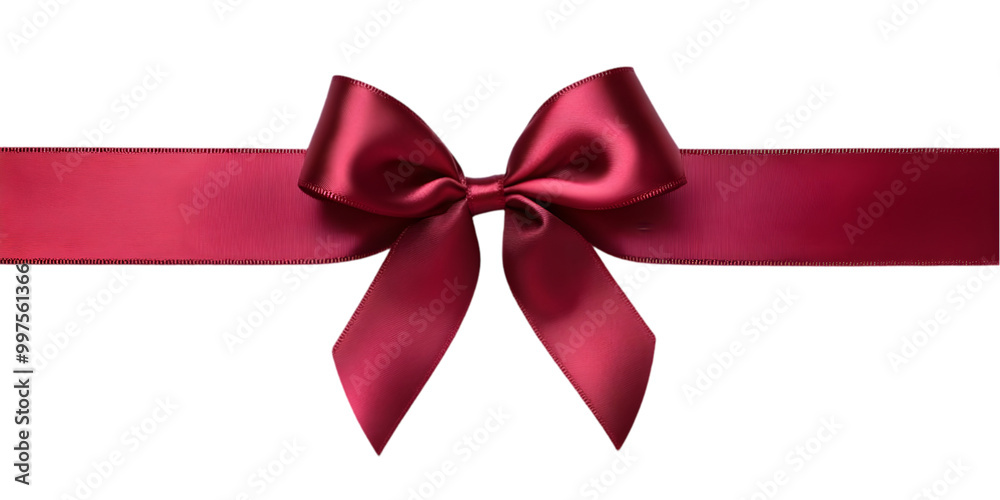 Elegant Satin Bow on Ribbon Isolated Elegant Satin Bow on Ribbon Isolated