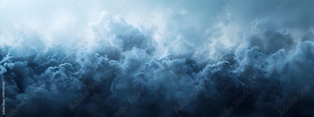 Obraz premium A dramatic scene of dark, swirling clouds creating a moody atmosphere, evoking a sense of mystery and the power of nature.