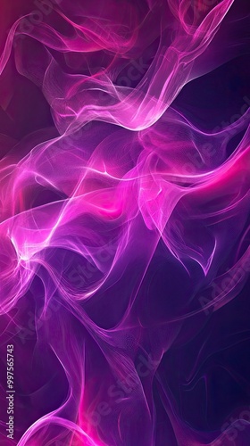 Vibrant pink smoke waves create a mesmerizing abstract background, perfect for design projects and artistic displays.