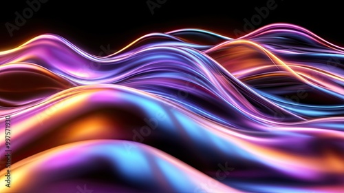 Vibrant Waves of Light in Abstract Design