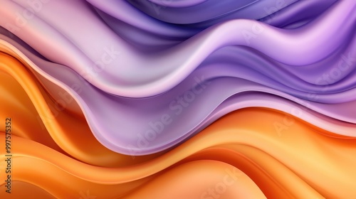 Colorful Abstract Waves in Soft Fabric Textures