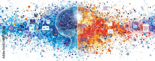 Dynamic Illustration of Globe with Abstract Patterns