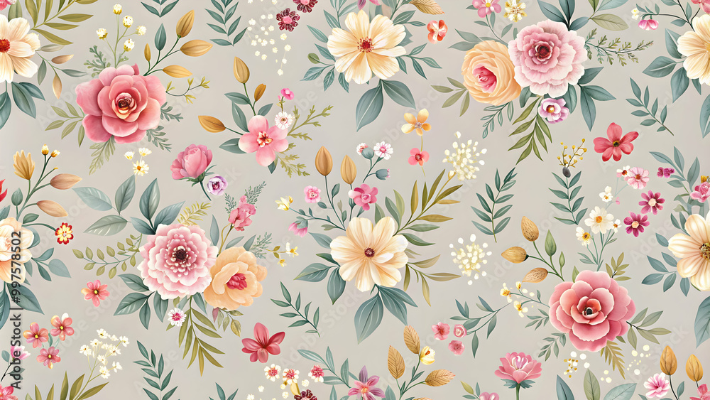 Seamless floral pattern on a light grey background , delicate, elegant, seamless, design, texture, wallpaper, ornament Seamless floral pattern on a light grey background , delicate, elegant, seamless, design, texture, wallpaper, ornament
