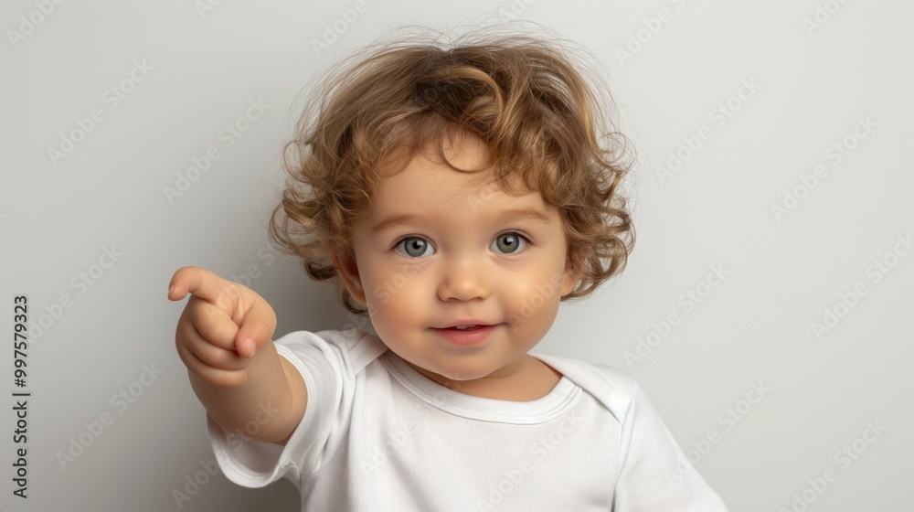 Smiling Toddler with Outstretched Finger Smiling Toddler with Outstretched Finger