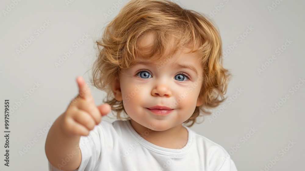 Curious Child Pointing at Camera Curious Child Pointing at Camera