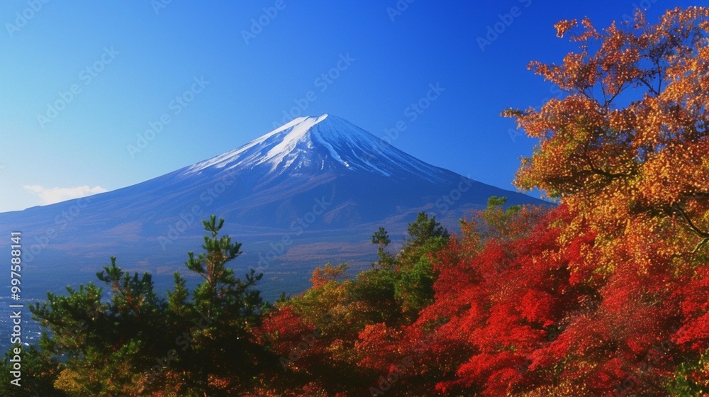 Fototapeta premium 日本を象徴する峰と秋のハーモニー7