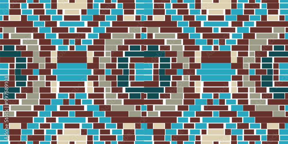 Fototapeta premium Motifs Ndebele Traditional Pattern Paintingfolk Embroidery, Aztec Geometric Ornament Print. Design for Carpet, Wallpaper, Clothing, Wrapping, Fabric
