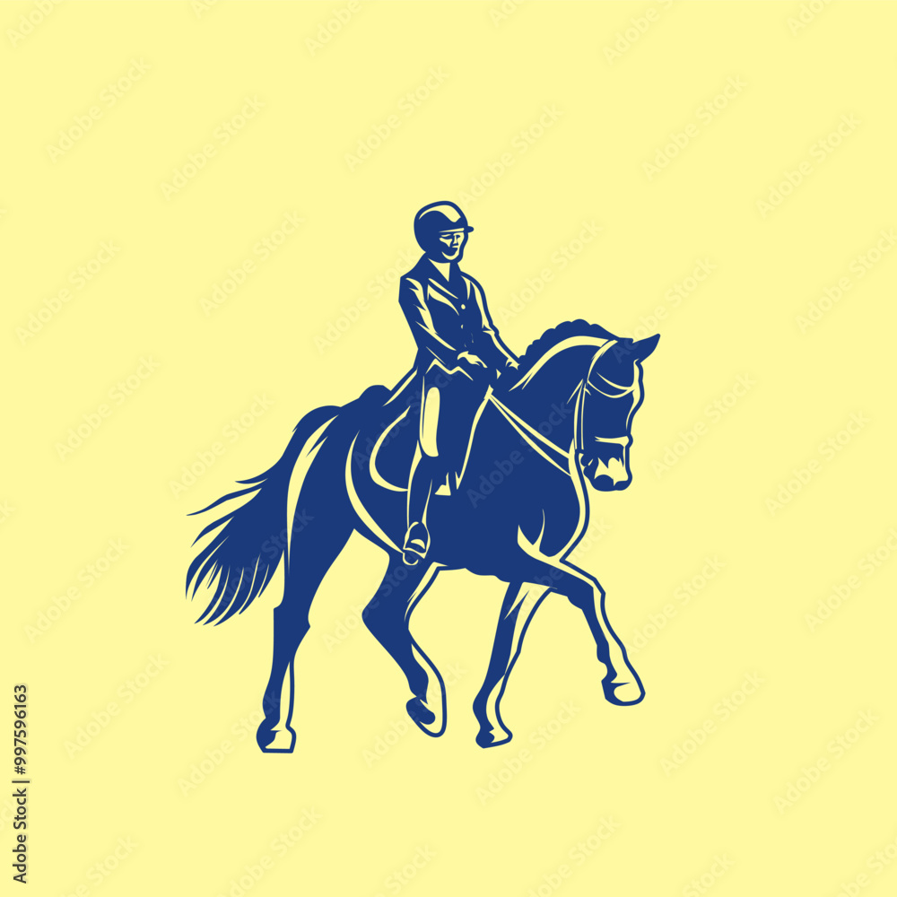 Fototapeta premium Equestrian sport, a person riding a horse. 