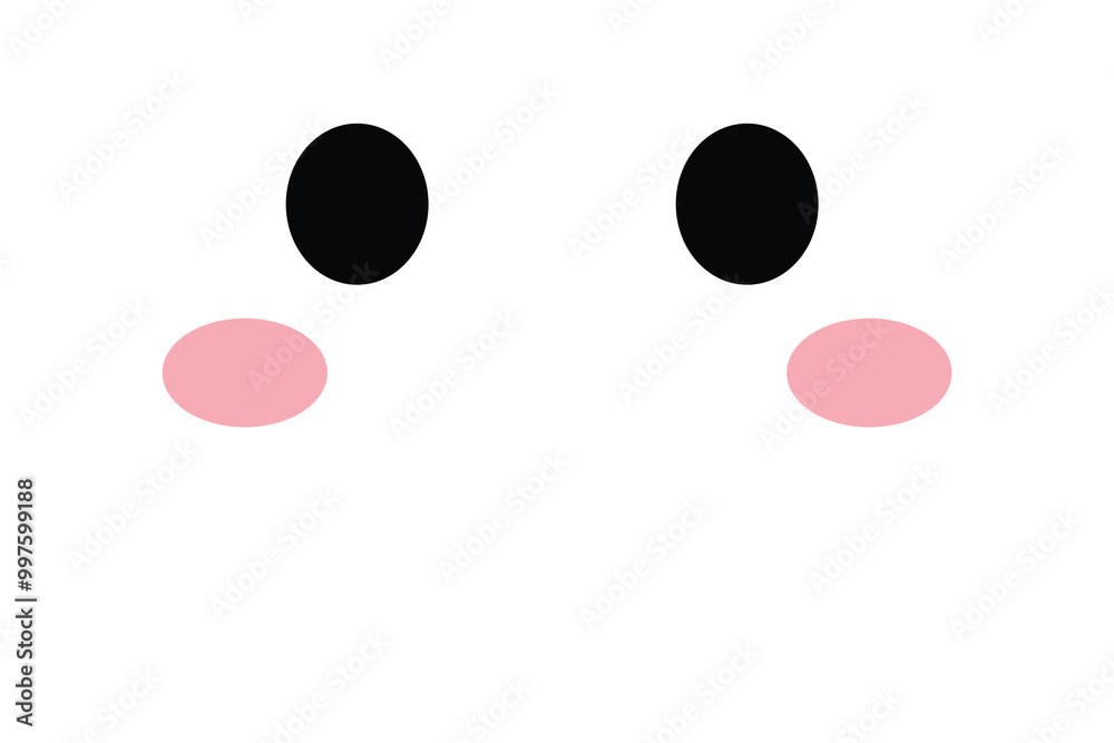 expression face isolated on white background. Set of expression emoticon face isolated on white background.manga comic cartoon eyes isolated on white background