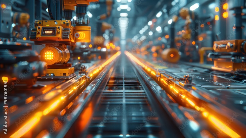 Futuristic Factory Conveyor Belt Futuristic Factory Conveyor Belt