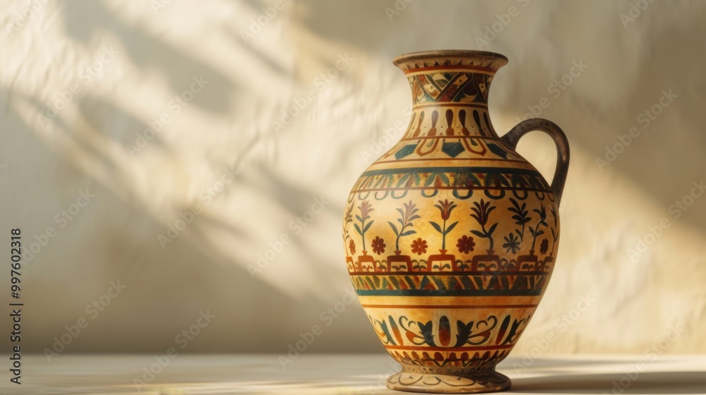 Ancient Greek Vase with Ornate Floral Design Ancient Greek Vase with Ornate Floral Design
