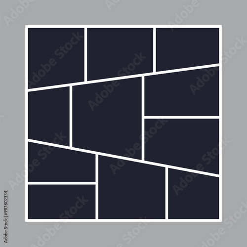 Collage grid effect photo frame template
