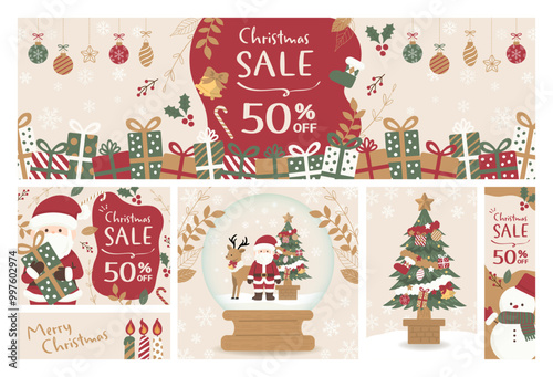 クリスマスのかわいいテンプレートセット