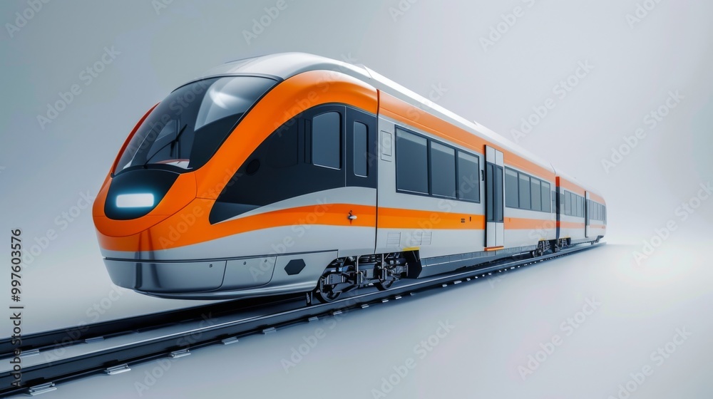 Modern High-Speed Train on Tracks - Transportation Design Modern High-Speed Train on Tracks - Transportation Design