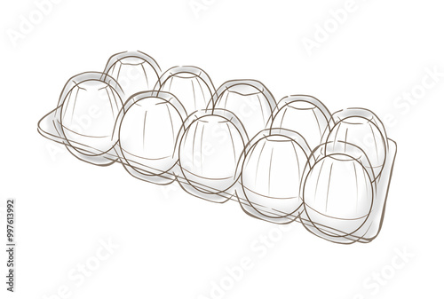たまごパック 白玉10個入のシンプルなイラスト