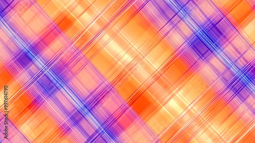 Abstract Diagonal Lines Background in Orange, Purple, and Blue