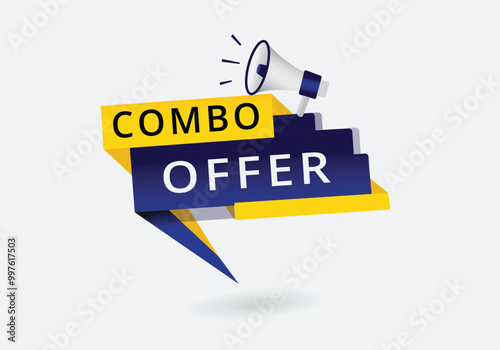 Combo offer colorful promotion template. Announcement  Banner label vector.