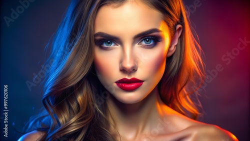 A beautifully crafted portrait of a realistic woman in a studio, showcasing soft lighting and subtle, natural makeup