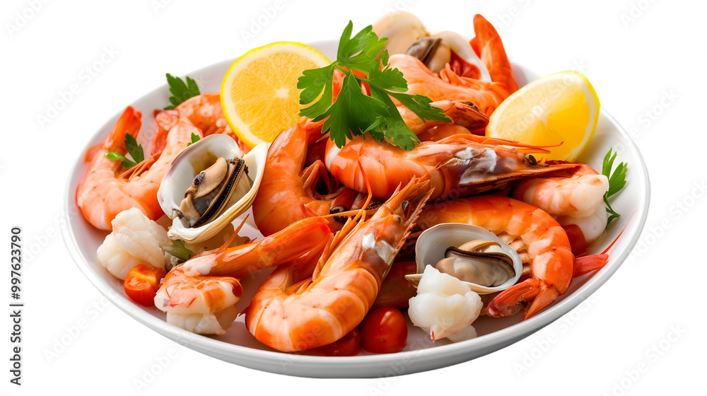 a dish of Seafood delicious isolated on transparent white background a dish of Seafood delicious isolated on transparent white background