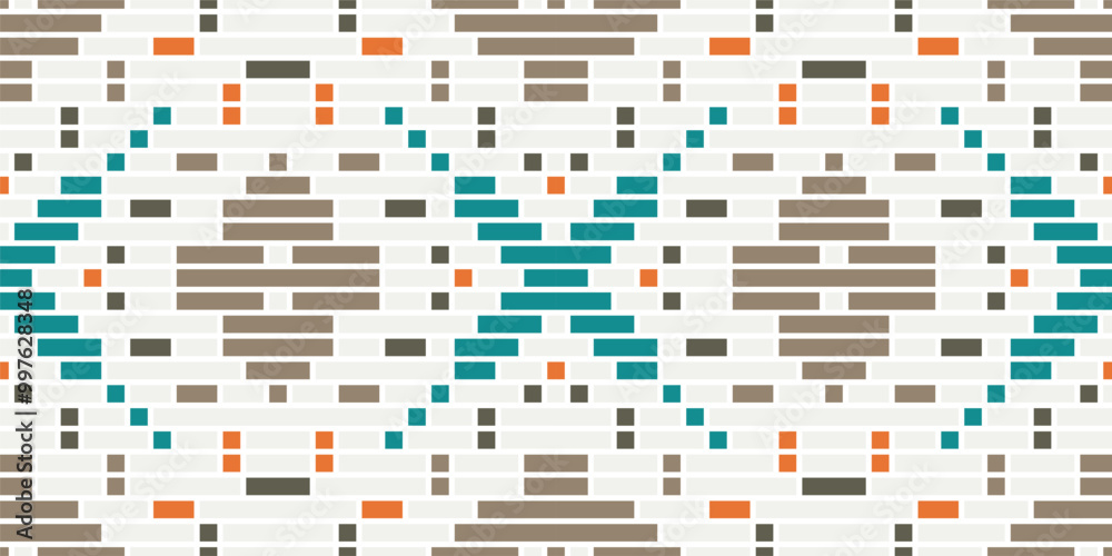 Oriental Arabic Tile Patternfolk Embroidery, Aztec Geometric Ornament Print. Design for Carpet, Wallpaper, Clothing, Wrapping, Fabric