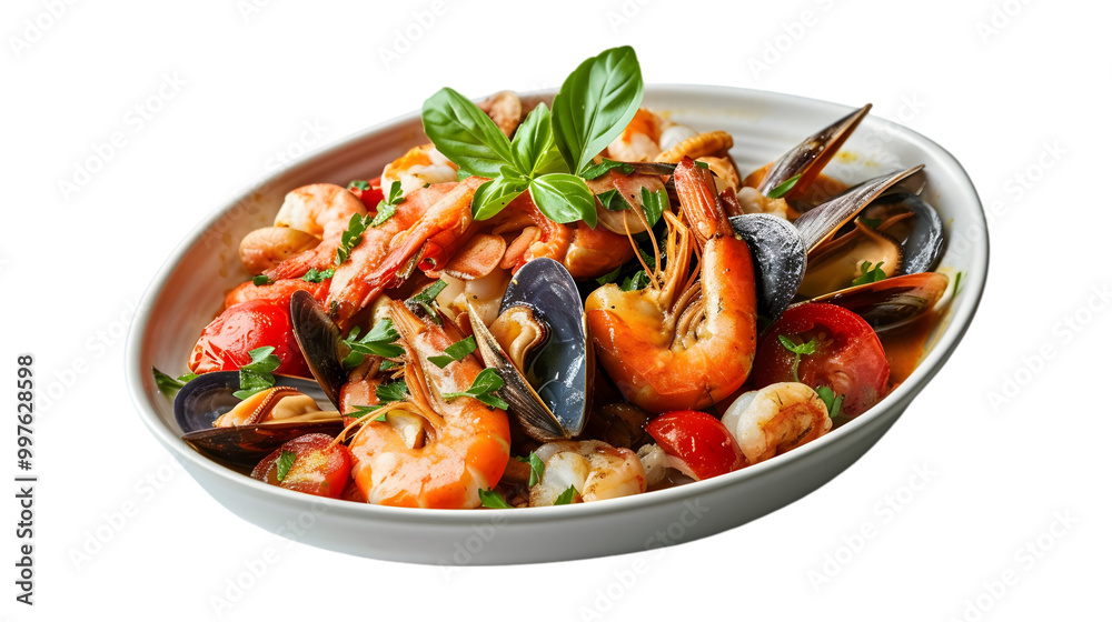 a dish of Seafood delicious isolated on transparent white background a dish of Seafood delicious isolated on transparent white background