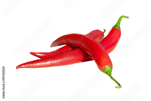 Czerwona ostra papryczka, papryka chilli. Bez tła