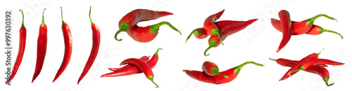 Czerwona ostra papryczka, papryka chilli. Bez tła