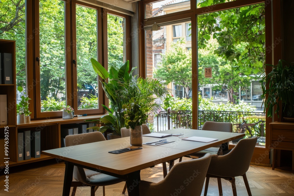 A dedicated area in the office library for workshops and seminars, equipped with presentation tools and seating, Generative AI A dedicated area in the office library for workshops and seminars, equipped with presentation tools and seating, Generative AI