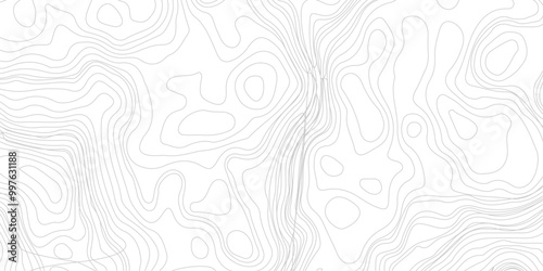 Topographic Map Seamless Pattern illustration of white background,  Favorable  isolines pattern. Vector illustration.