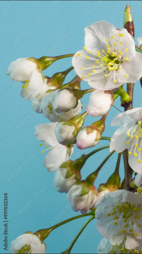 Vertical frame plum blossom time-lapse photography Vertical frame plum blossom time-lapse photography