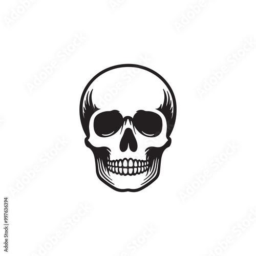 Danger and Poison Skull Icon - Clean Vector Illustration.