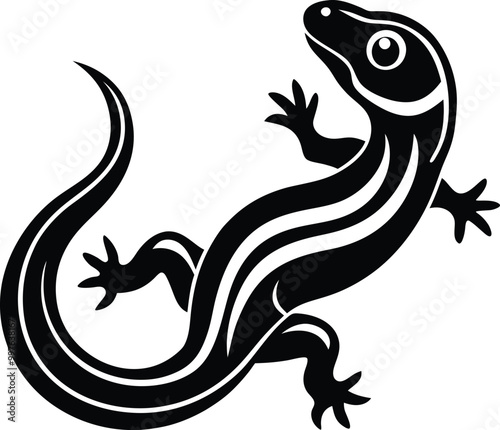 salamander forest animal logo design icon template in white background