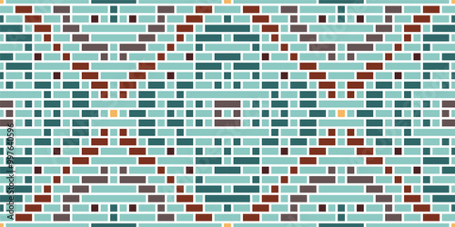 Ethnic Fabric Pixel Geometric Pattern Backgroundfolk Embroidery, Aztec Geometric Ornament Print. Design for Carpet, Wallpaper, Clothing, Wrapping, Fabric