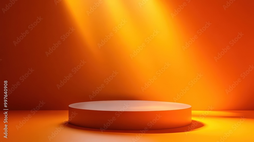 Abstract Orange Podium for Product Display