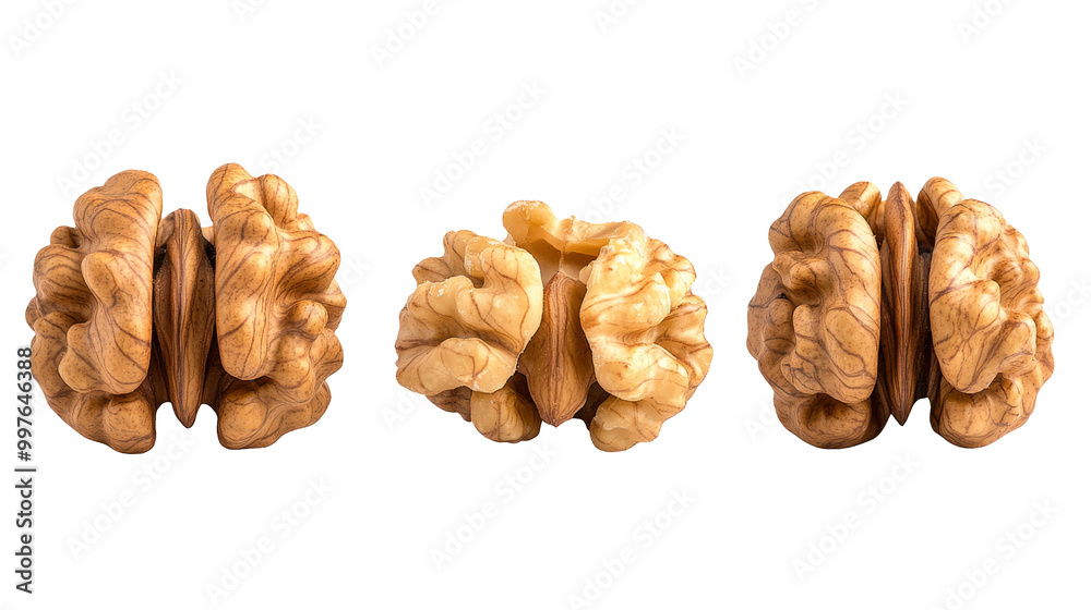 Levitation of walnut kernel isolated on transparent background. Levitation of walnut kernel isolated on transparent background.