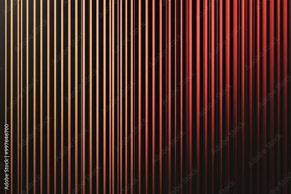 Fototapeta premium Abstract pattern featuring vertical stripes in warm tones, blending black, gold, and red hues for a modern artistic feel.