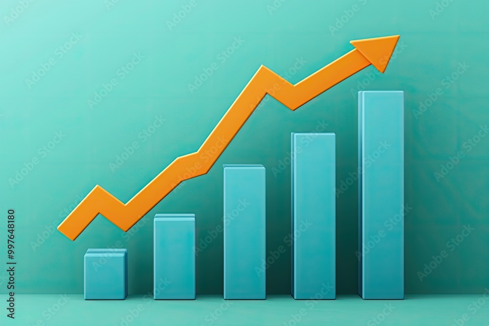 A vibrant illustration of a rising graph, showcasing growth and success in a modern business environment. A vibrant illustration of a rising graph, showcasing growth and success in a modern business environment.