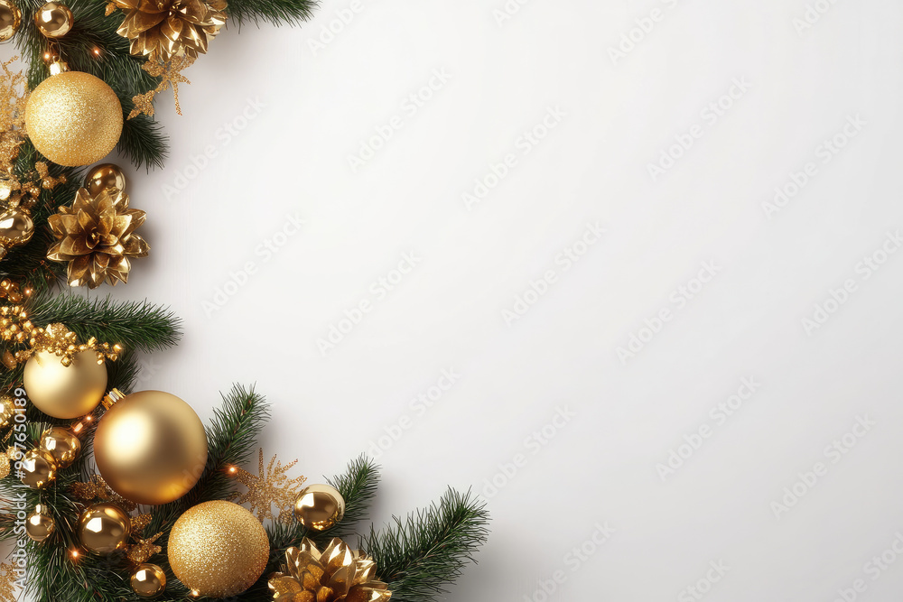 Festive Christmas Decoration with Cheerful New Year Message on Bright White Background, Vibrant 3D Illustration Festive Christmas Decoration with Cheerful New Year Message on Bright White Background, Vibrant 3D Illustration