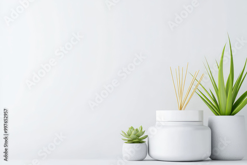 Wallpaper Mural Tropical Aromatic Body Treatment Display, vibrant containers with fresh lemongrass and turmeric, evoking a soothing, exotic wellness experience Torontodigital.ca