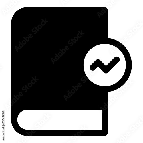 Book stats icon in glyph style. Simple guide symbol vector illustration.