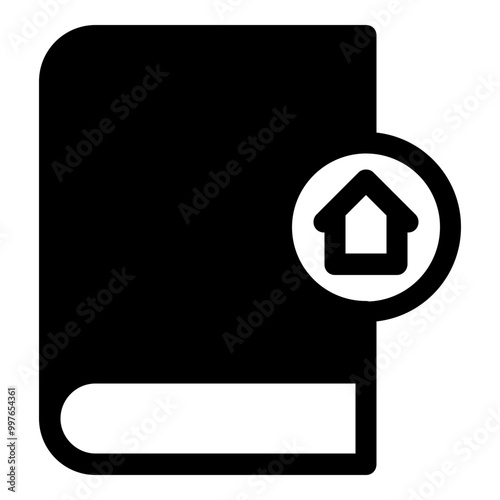 Book home icon in glyph style. Simple guide symbol vector illustration.