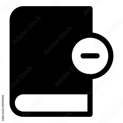 Book remove icon in glyph style. Simple guide symbol vector illustration.