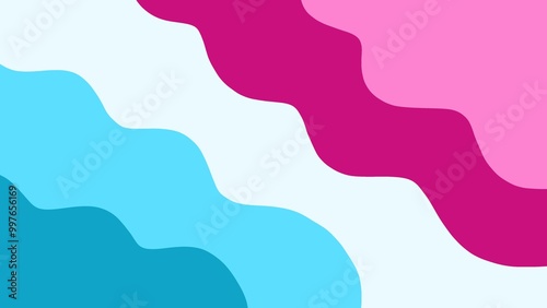 Aesthetic abstract background of pink and blue waves