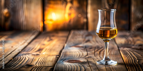 Close up of a glass of grappa on a wooden table , grappa, drink, alcohol, Italian, traditional, beverage, spirits photo