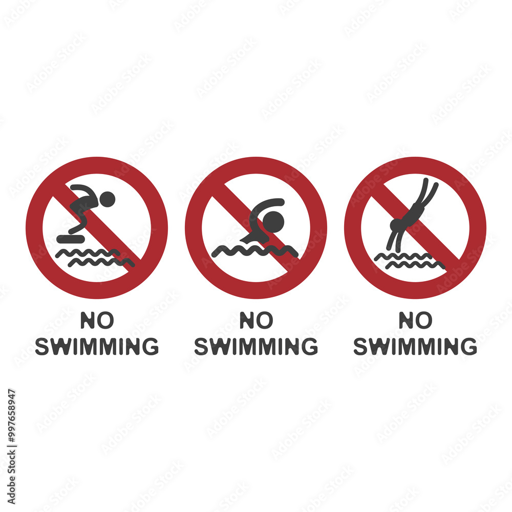 No swimming, No water play flat symbol No swimming, No water play flat symbol
