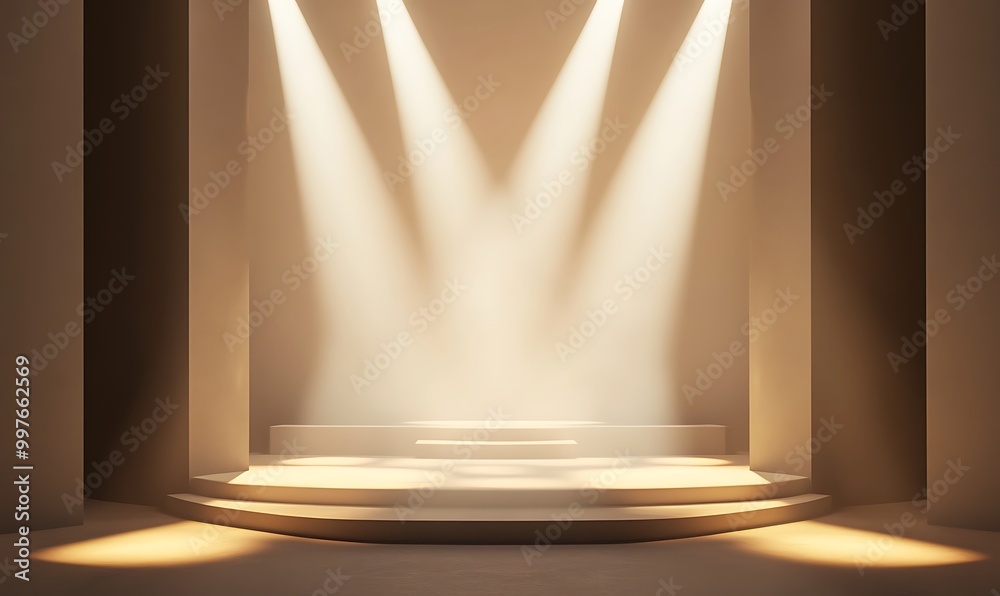 Obraz premium Illuminated Stage with Circular Platform